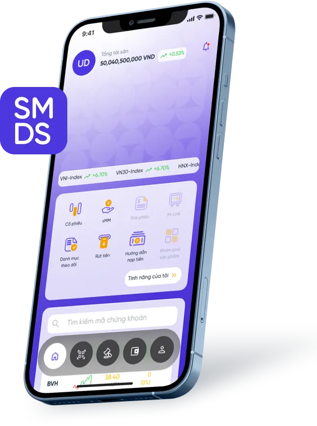 App giao dịch chứng khoán Smartmind